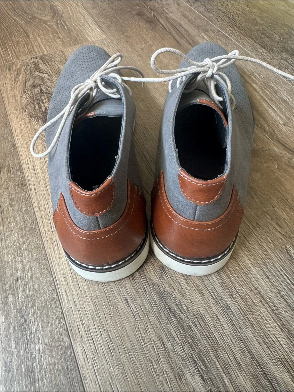 Steve Madden Gray Perforated Chukka Boots with White Laces
